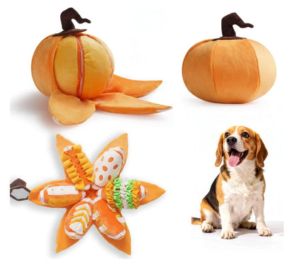 🐶Orange Hide-and-Seek Plush Dog Toys