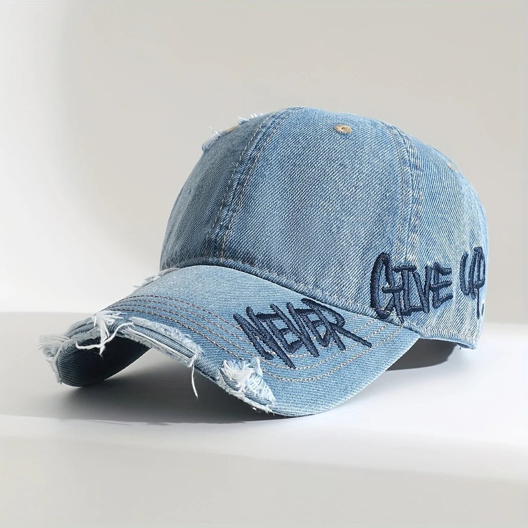 “NEVER GIVE UP” Embroidered Cap