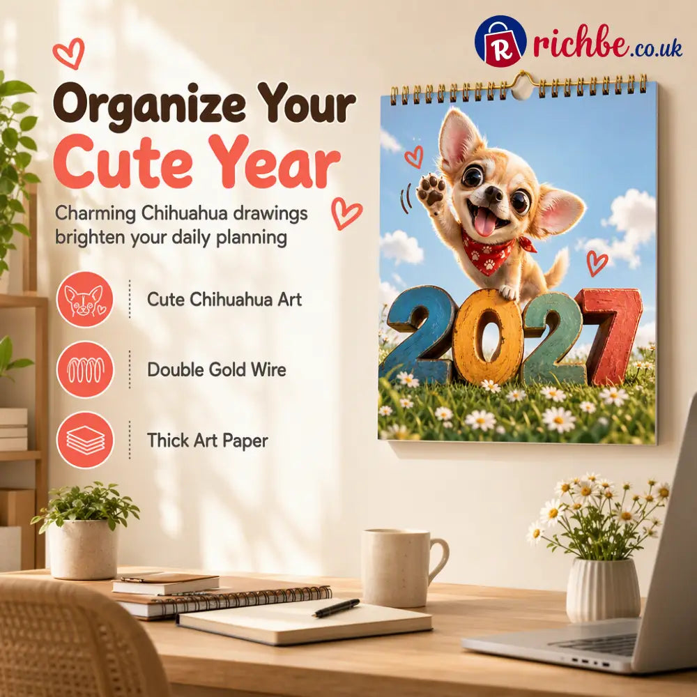 🎄🎁Christmas Sale 🐕Chihuahua 12 Month Wall Calendar - Housewares & Kitchen