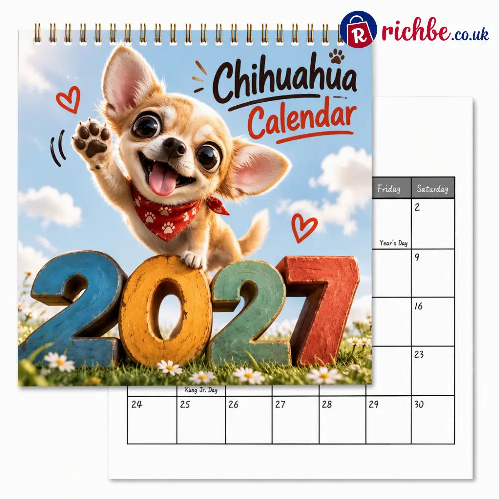 🎄🎁Christmas Sale 🐕Chihuahua 12 Month Wall Calendar - Housewares & Kitchen