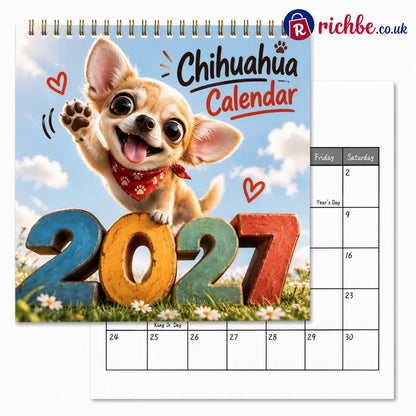 🎄🎁Christmas Sale 🐕Chihuahua 12 Month Wall Calendar - Housewares & Kitchen