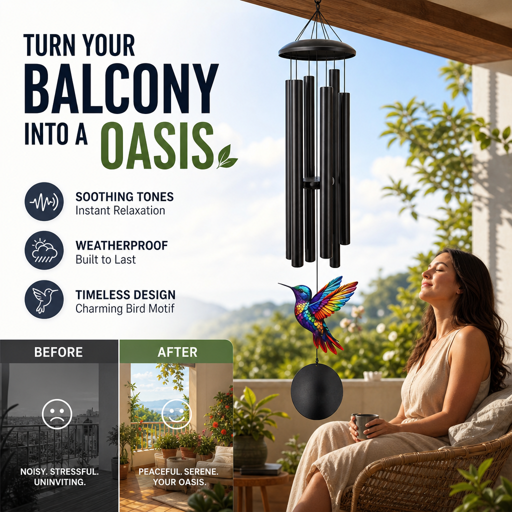 🎵 LIMITED-TIME 40% OFF! 💐 Vintage Metal Wind Chimes | Elegant Black Aluminium Garden Decor with Bird & Butterfly Accents for Patio & Porch🔔
