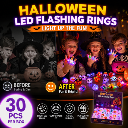 🔥🎃Spooky Season Hot Sale 50% OFF:£10.99‼️✨LED Light Halloween Glowing Ring 💍| Flashing Light‑Up Party Favor for Halloween Night👻