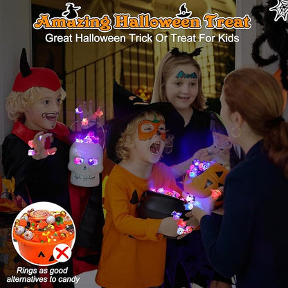 🔥🎃Spooky Season Hot Sale 50% OFF:£10.99‼️✨LED Light Halloween Glowing Ring 💍| Flashing Light‑Up Party Favor for Halloween Night👻