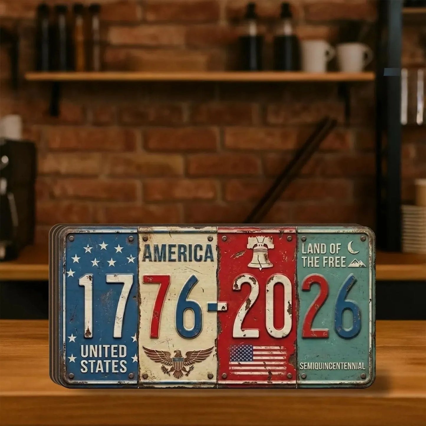 🔥Anniversary Block Sign | Rustic License Plate Art 1776-2026 Semiquincentennial Decor