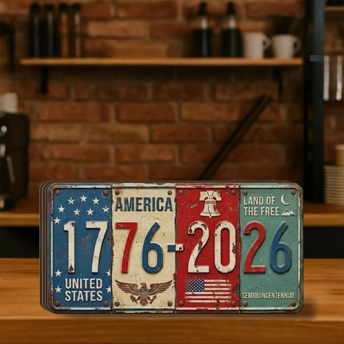 🔥Anniversary Block Sign | Rustic License Plate Art 1776-2026 Semiquincentennial Decor