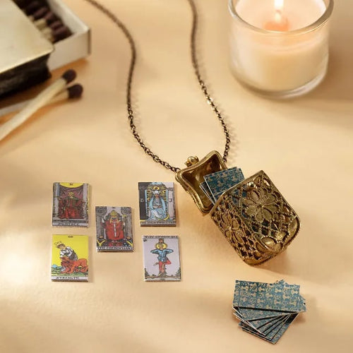 🔥LAST DAY 49% OFF - 📿Tiny Tarot Deck Necklace with Cards