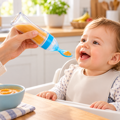 🥄 Mess-Free Baby Feeding Spoon Bottle | Squeeze, Serve &amp; Smile