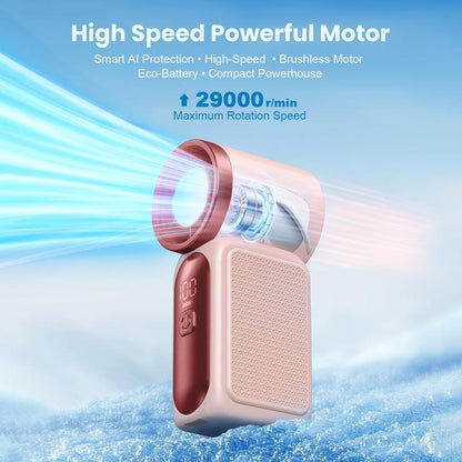 💨Mini Handheld Fan with LED Display –👍5-Speed Turbo Pocket size Fan.✨USB Rechargeable, High-Speed Cooling for Travel & Makeup. Perfect  Gift.  Portable Refrigeration