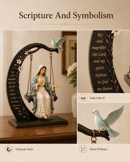 Faith-Inspired Swing Sculpture ✝️🕊️ – Christian Religious Figure Home Decor & Meaningful Gift 🎁