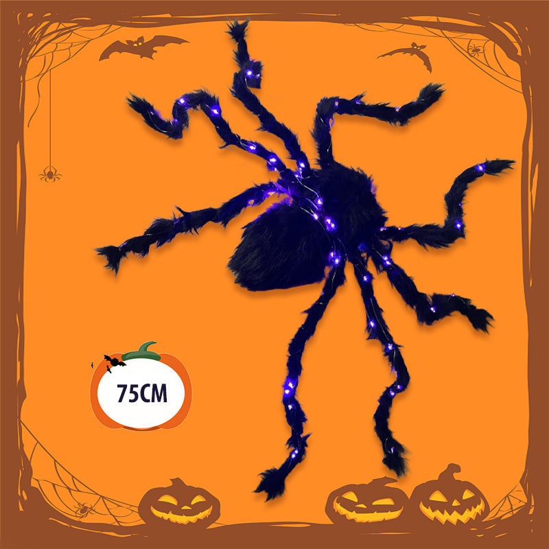 🎃LIMITED-TIME 50% OFF! ⏰Halloween Black Spider Decoration with Light🕷️