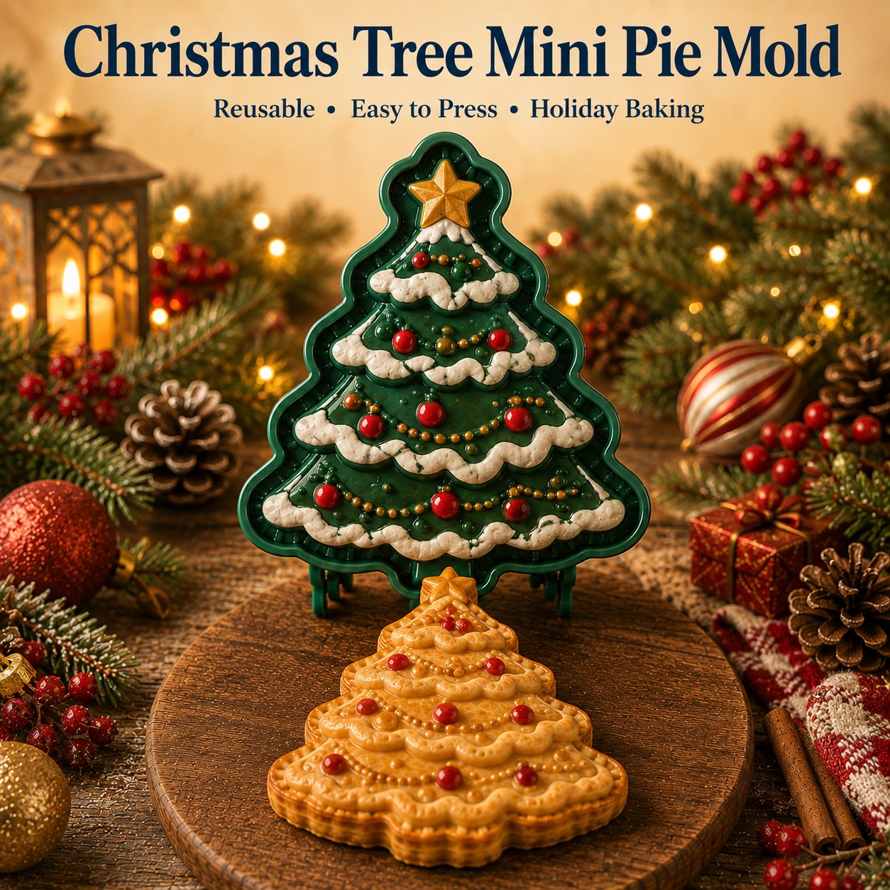 🎄16-Design Christmas Mini Pie Mold Collection | Reusable Embossed Molds for Shaping Detailed Santa, Snowman, Reindeer, Tree & Holiday Pies 🥧✨