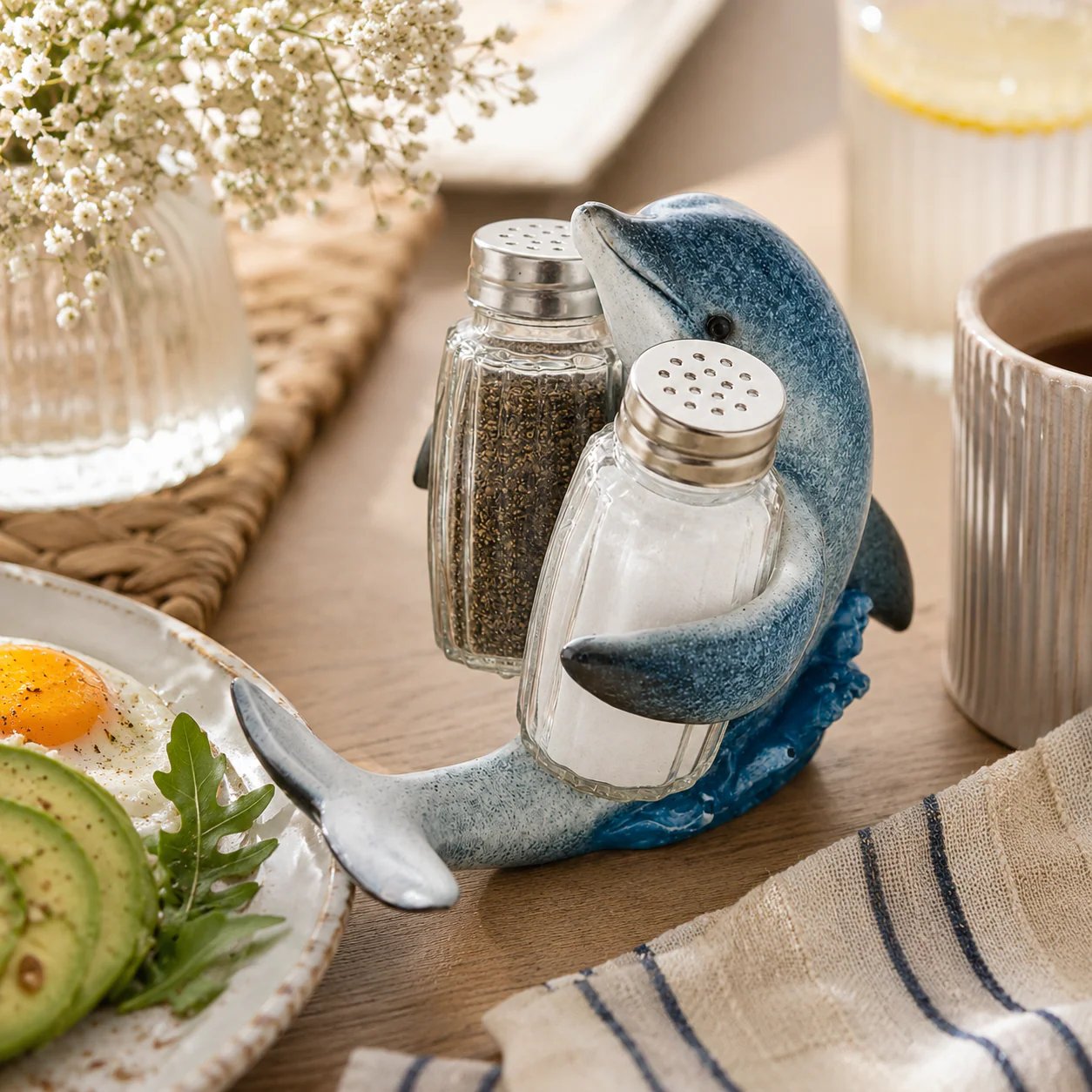 🤣Coastal Animal Salt & Pepper Shaker Holder Set