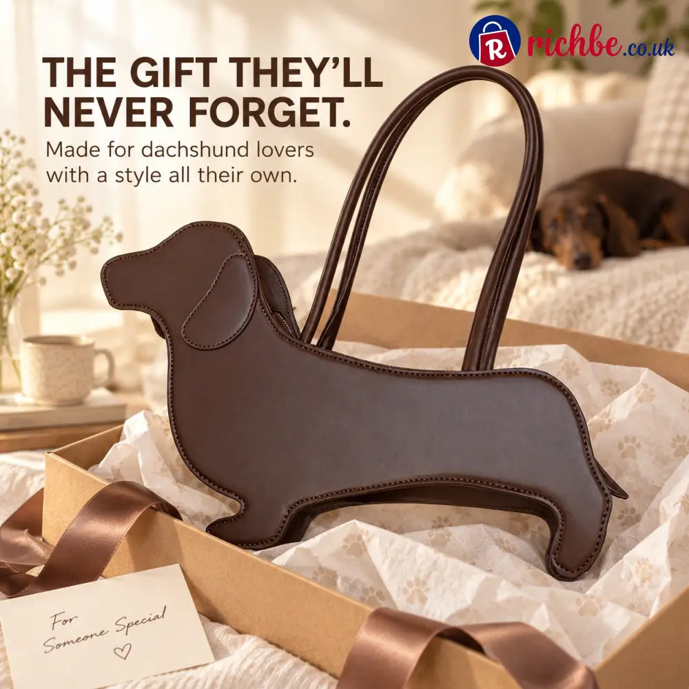 🐶 Dachshund-Shaped Crossbody Bag – Cute PU Dog Purs