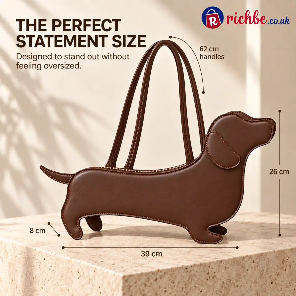 🐶 Dachshund-Shaped Crossbody Bag – Cute PU Dog Purs