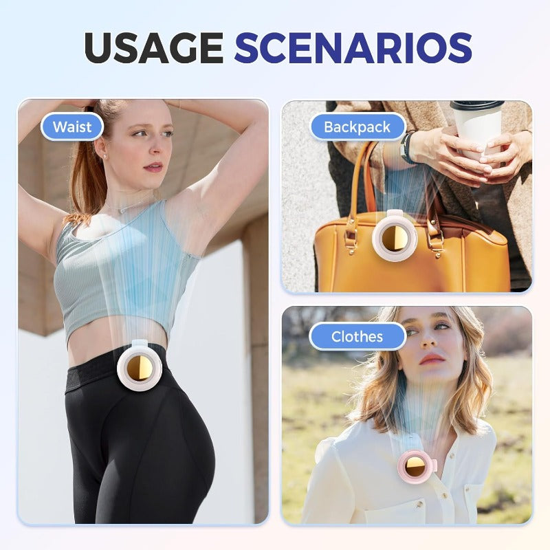 Mini Whirlwind Fan for Waist Clip Fan, 3 Speeds Hands-Free Neck Fan