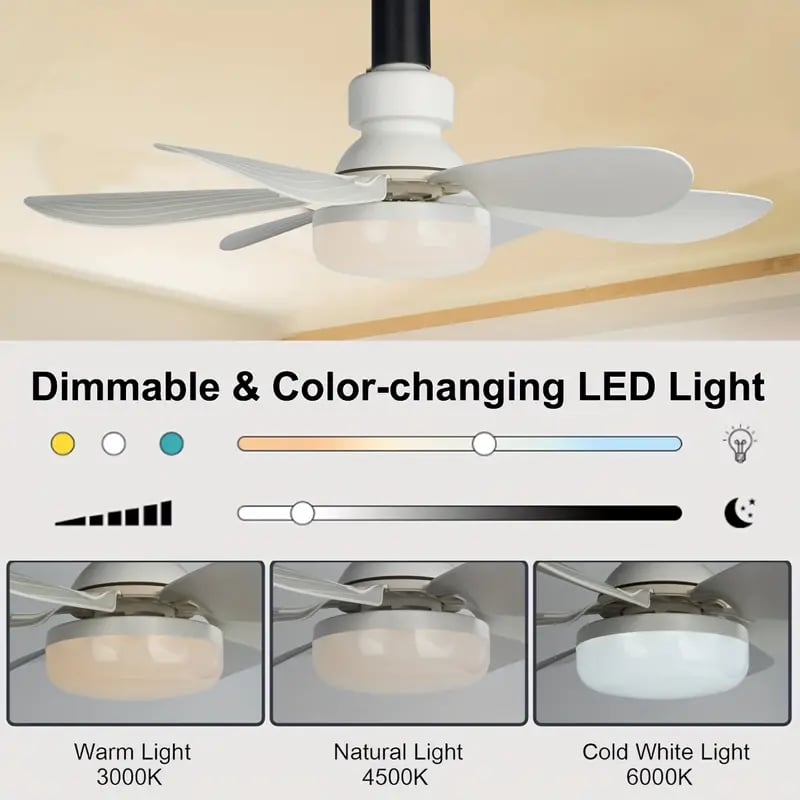 ⚡50K+ SOLD!🍃40W LED Ceiling Fan Light – 20.5” Ultra-Quiet 🎯  | For Bedroom 😴, Kitchen 👩‍🍳 & Garage 🛠️
