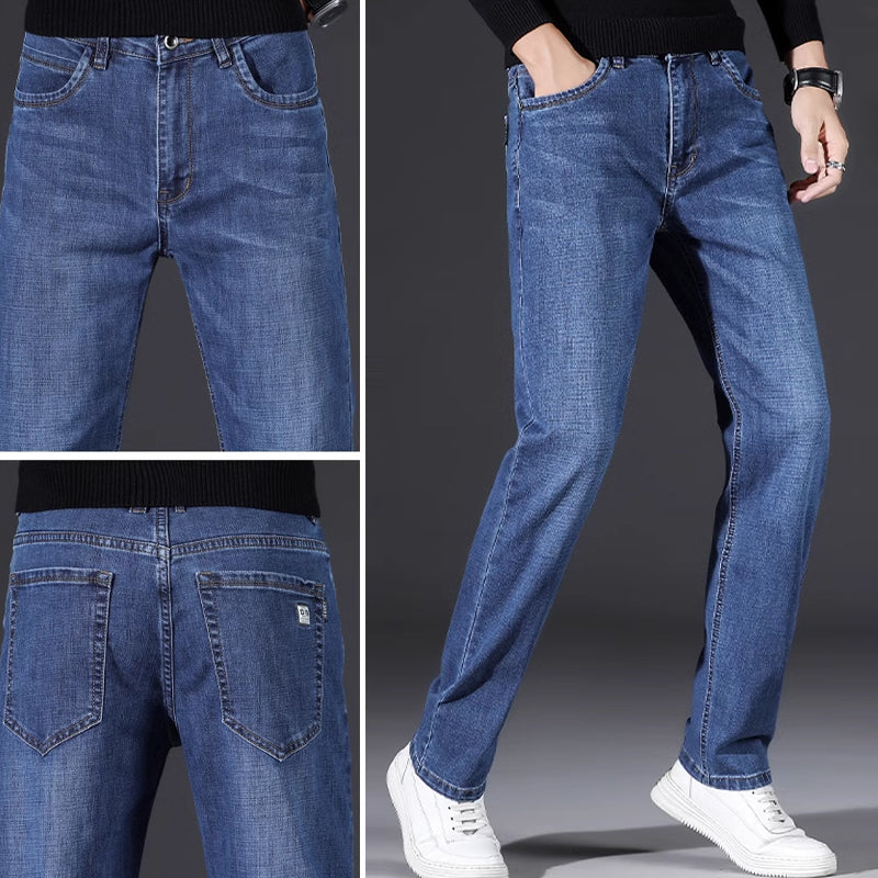 😎New Arrival👖Men's Elastic High Waist Straight Leg Jeans