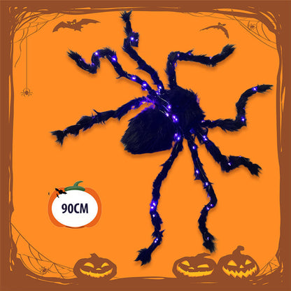 🎃LIMITED-TIME 50% OFF! ⏰Halloween Black Spider Decoration with Light🕷️