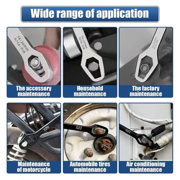 🔧(2 PCS)Double-Ended Torx Wrench, Universal Automotive Torx Wrench 8-24mm Self-Tightening🔧
