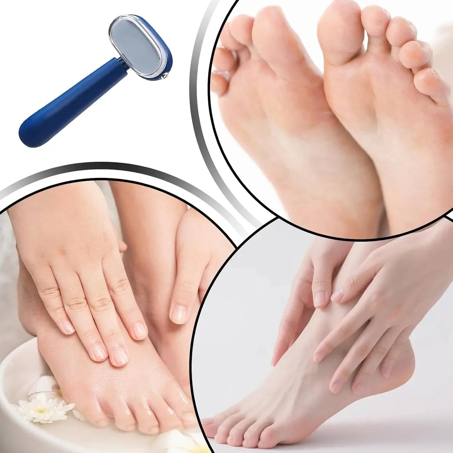 🔥Last Day 50% OFF - Dual‑Sided Foot Callus Remover, Replaceable Stainless Steel Blade Foot Scraper 🦶