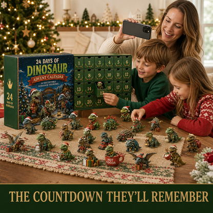 🦖24 Days of Dinosaur Christmas Advent Calendar – 24 Collectible Dino Figurines & Holiday Surprises