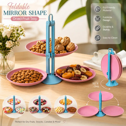 🍃Foldable Mirror Shape Dried Fruit Tray
