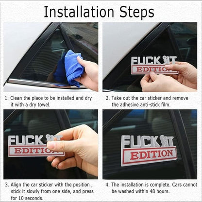 FUCK IT Edition Emblem/Old Man Edition Car Emblem