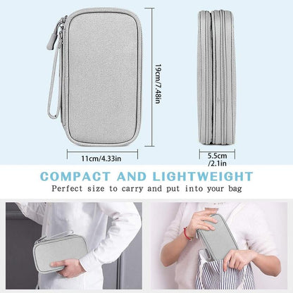 🔥Last Day 49% OFF - Travel Cable Organizer Pouch, Double Layers All-in-One Storage Bag for Cord