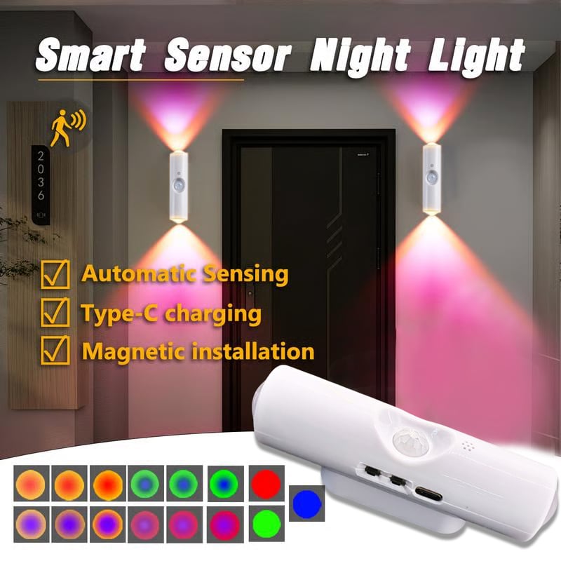 💡 LIMITED-TIME 48% OFF! 🧲 Rechargeable Magnetic Motion Sensor Night Light – RGB, Smart, Easy Install ✨