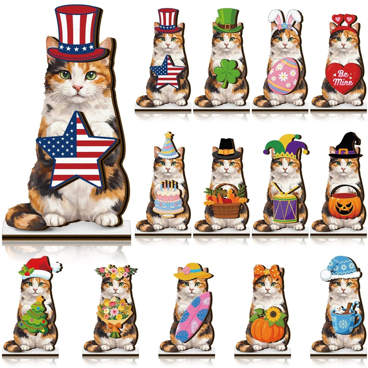 🔥Cute Cat/Dog/Golden Retriever Desk Standee – Removable Seasonal Decor