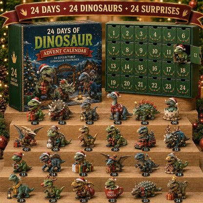 🦖24 Days of Dinosaur Christmas Advent Calendar – 24 Collectible Dino Figurines & Holiday Surprises