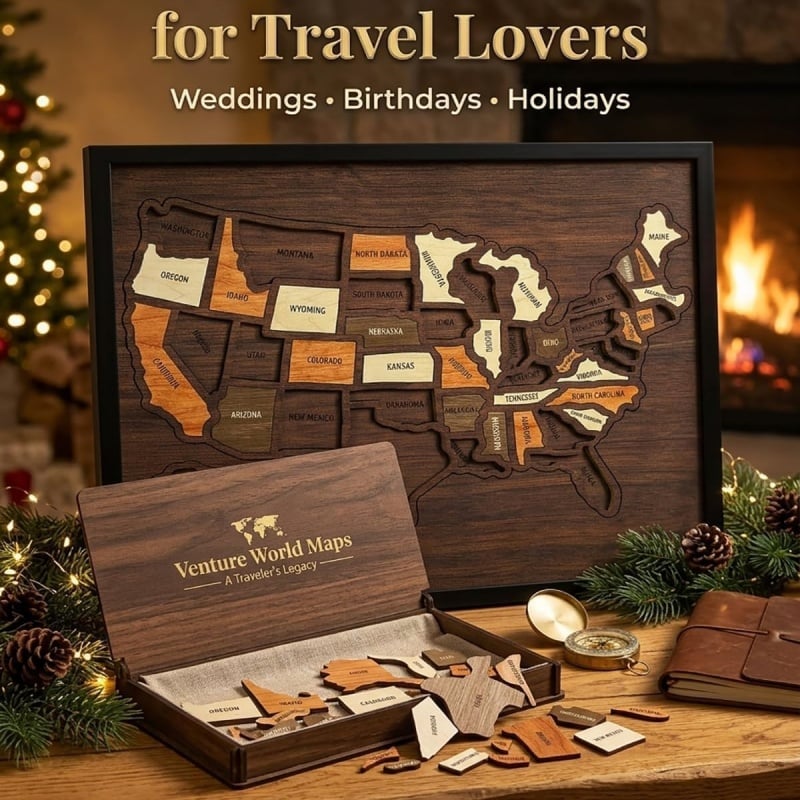 Wooden USA Travel Map Puzzle🧩A Stylish Way to Track Your Journey
