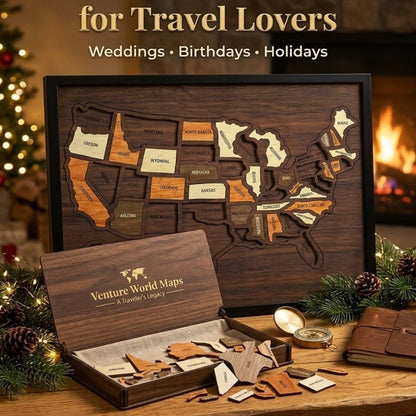 Wooden USA Travel Map Puzzle🧩A Stylish Way to Track Your Journey
