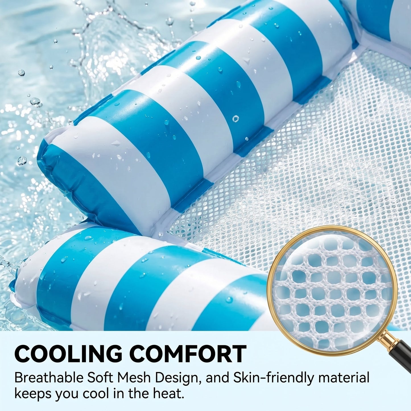 🛟(With air pump!!)🔥4-in-1 Inflatable Water Hammock – Pool Floating Lounge Chair & Swimming Bed