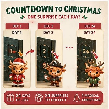 🏆Limited Time Sale 49% OFF 🎄🐮Highland Cow Advent Calendar 2026 – 24-Day Christmas Countdown with Cute Highland Cow Figurines