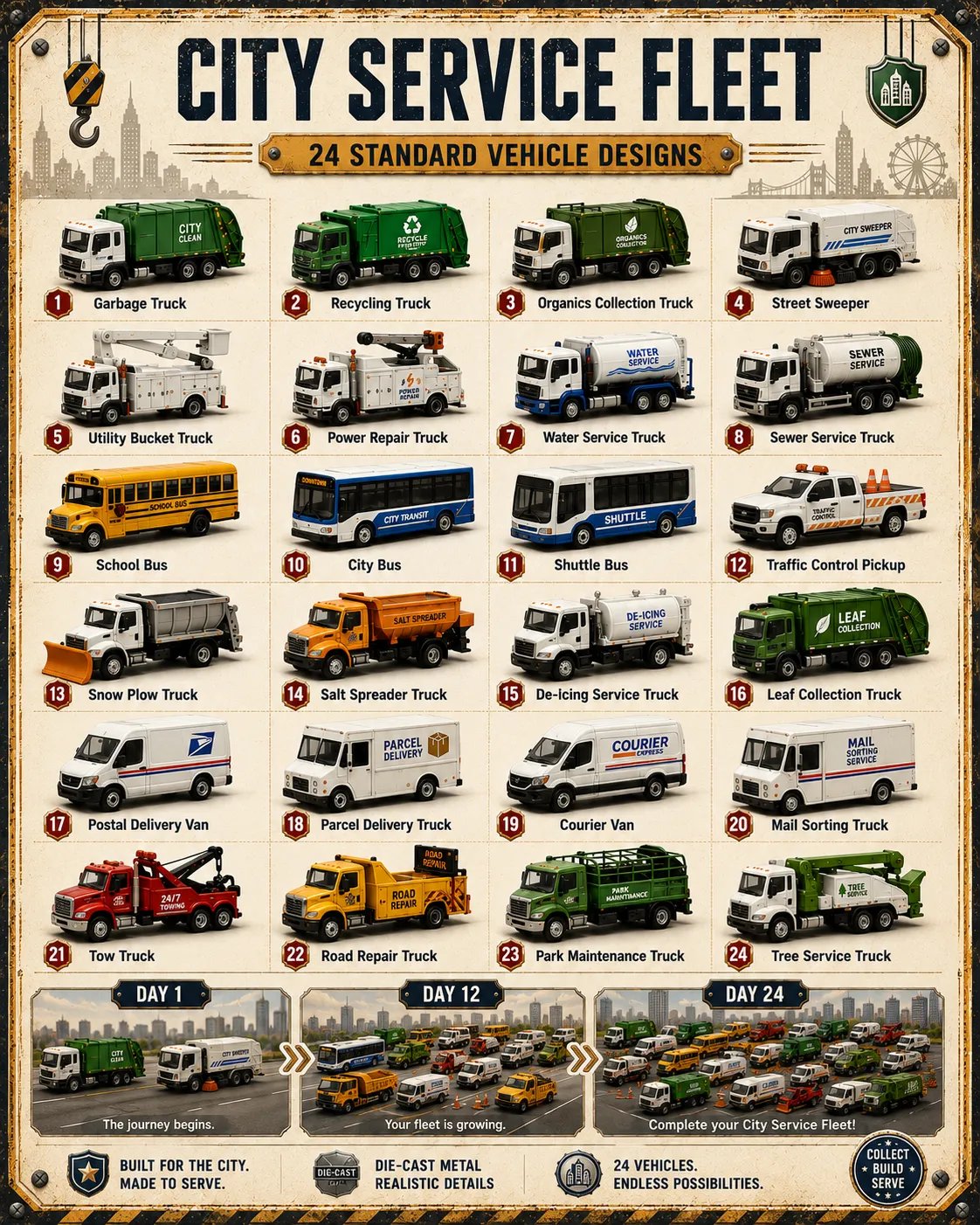 🚚 🎁Build the Fleet™ Collection 24-Day Vehicle Advent Calendar Series | ✨A New Adventure Every Morning