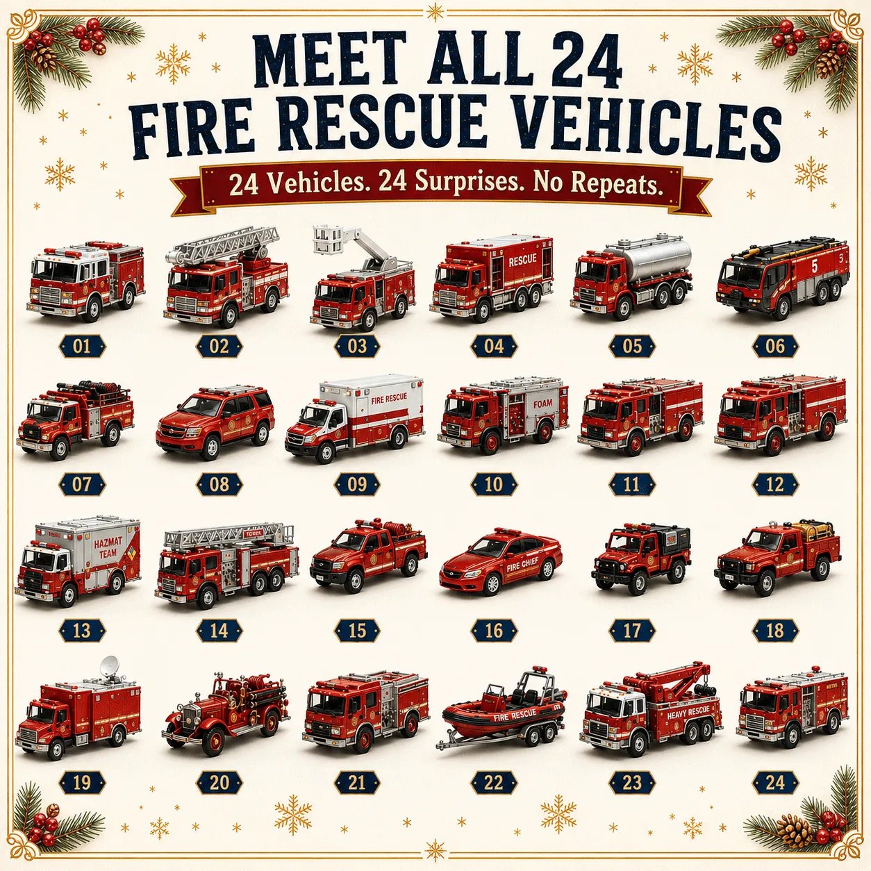 🚚 🎁Build the Fleet™ Collection 24-Day Vehicle Advent Calendar Series | ✨A New Adventure Every Morning