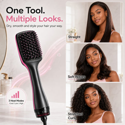 🔥Ionic Hair Dryer and Styler Brush for Straight Hair, Waves & Curls
