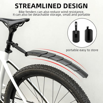 🚲Retractable Bike Mudguards - Adjustable Fender Set for MTB & Road Bikes - Instant Mud & Splash Protection