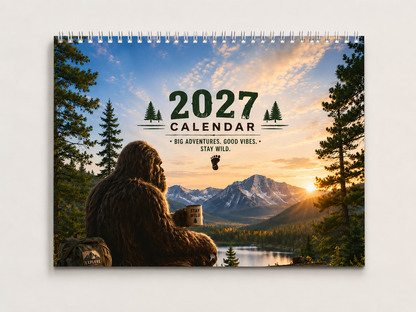 🦶2027 Calendar - Funny Sasquatch Wall Calendar
