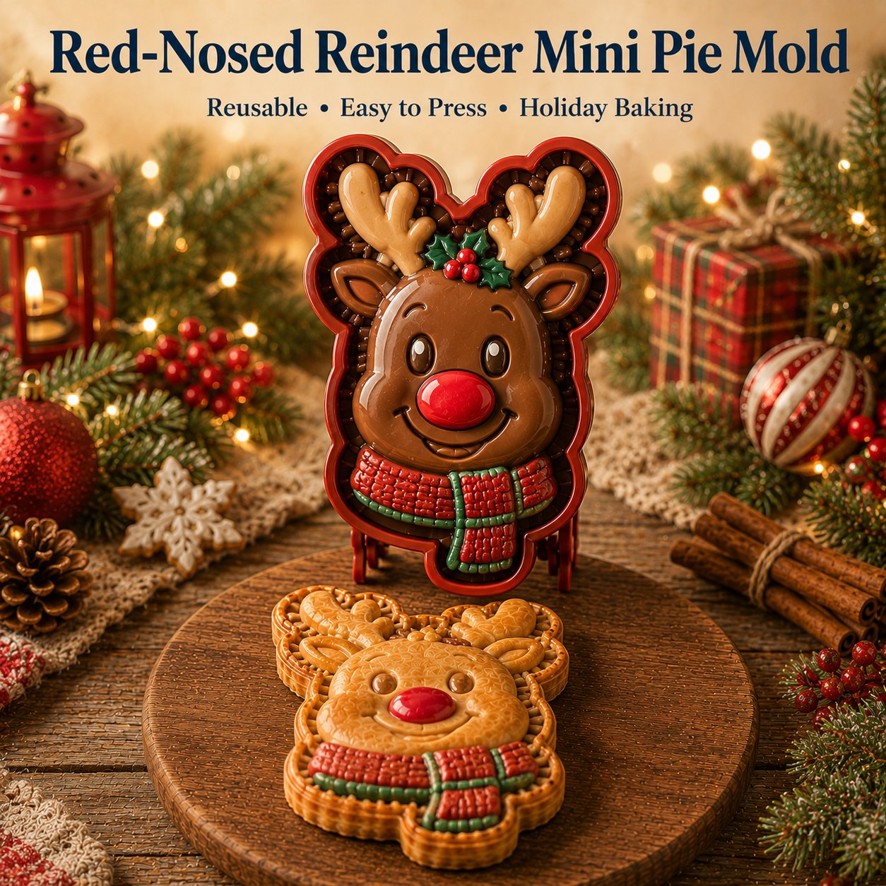 🎄16-Design Christmas Mini Pie Mold Collection | Reusable Embossed Molds for Shaping Detailed Santa, Snowman, Reindeer, Tree & Holiday Pies 🥧✨