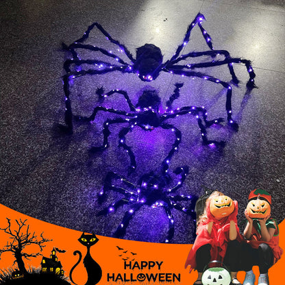 🎃LIMITED-TIME 50% OFF! ⏰Halloween Black Spider Decoration with Light🕷️
