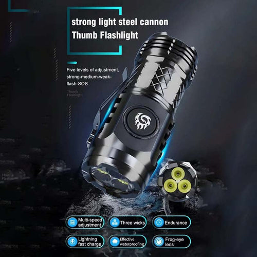 🔥Three-eyed Monster Mini Flash Super Power Flashlight