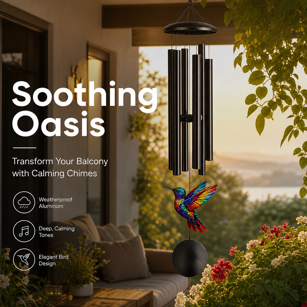 🎵 LIMITED-TIME 40% OFF! 💐 Vintage Metal Wind Chimes | Elegant Black Aluminium Garden Decor with Bird & Butterfly Accents for Patio & Porch🔔