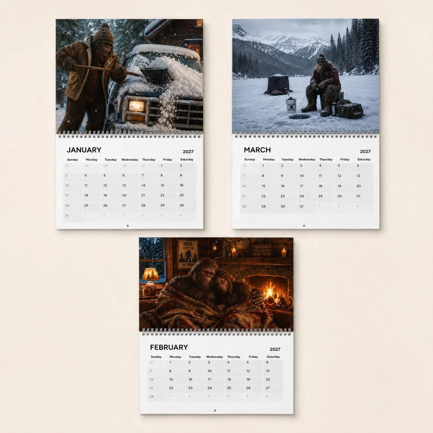 🦶Bigfoot 2027 Calendar - Funny Sasquatch Wall Calendar