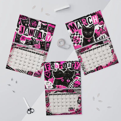 2027 Black Cat Punk Rock Calendar