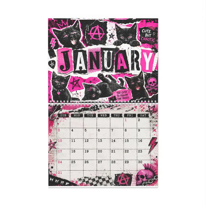2027 Black Cat Punk Rock Calendar