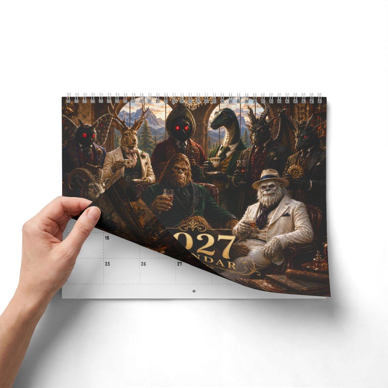 Cryptid Lounge 2027 Wall Calendar, Distinguished Monsters Art Calendar
