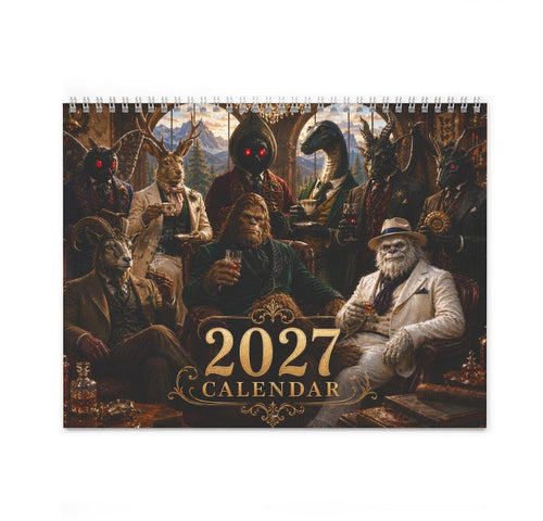 Cryptid Lounge 2027 Wall Calendar, Distinguished Monsters Art Calendar